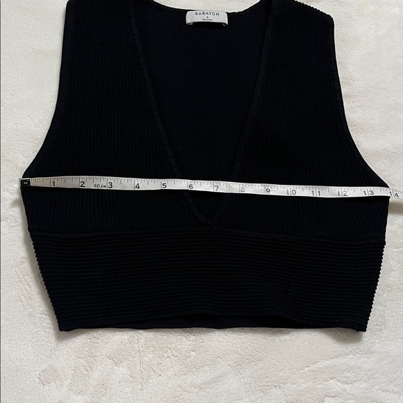 Aritzia Babaton Sculpt Knit Deep V Tank In Black - Picture 6 of 8